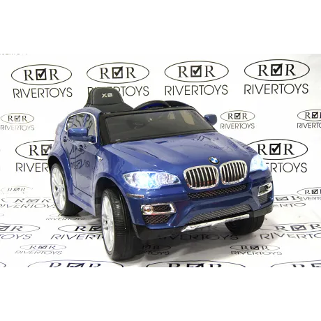 Электромобиль RiverToys BMW-X6 BLUE-GLANEC - Фото 13