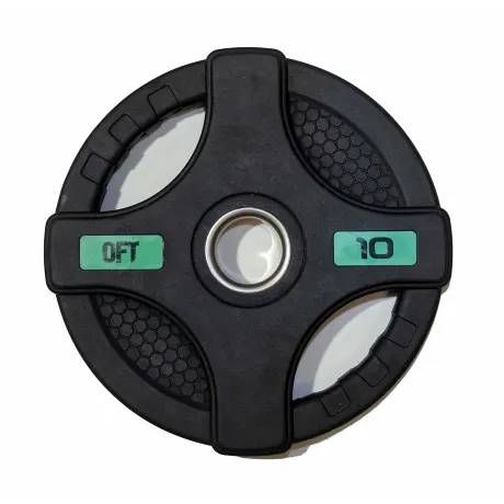 Штанга олимпийская OriginalFitTools 128 кг (диски с двумя хватами, черный гриф) - Фото 7