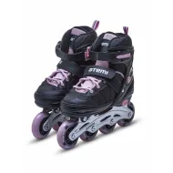 Ролики раздвижные Atemi, AIS01AM, M (34-37), PU72, 82A, ABEC-7 Carbon, SB, черно-розовые