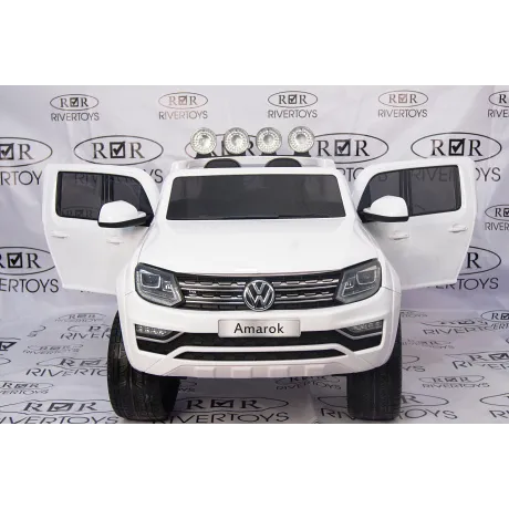 Электромобиль RiverToys VOLKSWAGEN-AMAROK-M999MM White - Фото 4