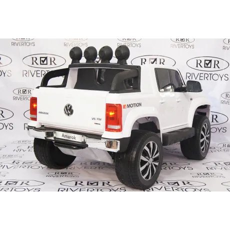 Электромобиль RiverToys VOLKSWAGEN-AMAROK-M999MM White - Фото 18