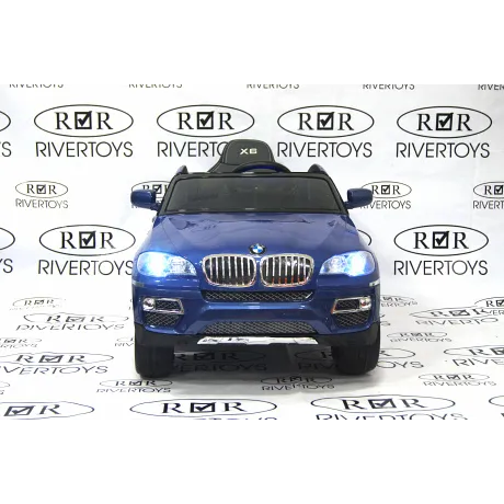 Электромобиль RiverToys BMW-X6 BLUE-GLANEC - Фото 3