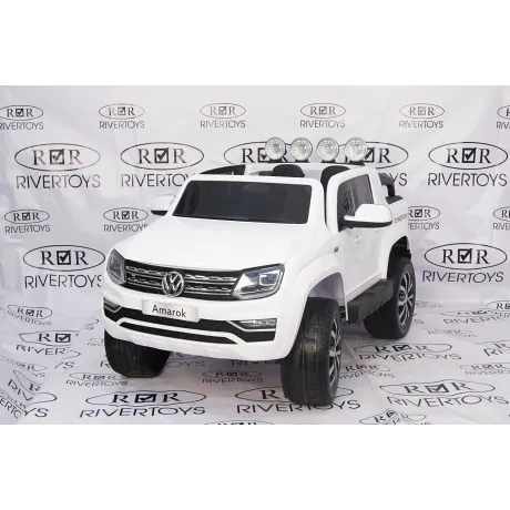Электромобиль RiverToys VOLKSWAGEN-AMAROK-M999MM White - Фото 7